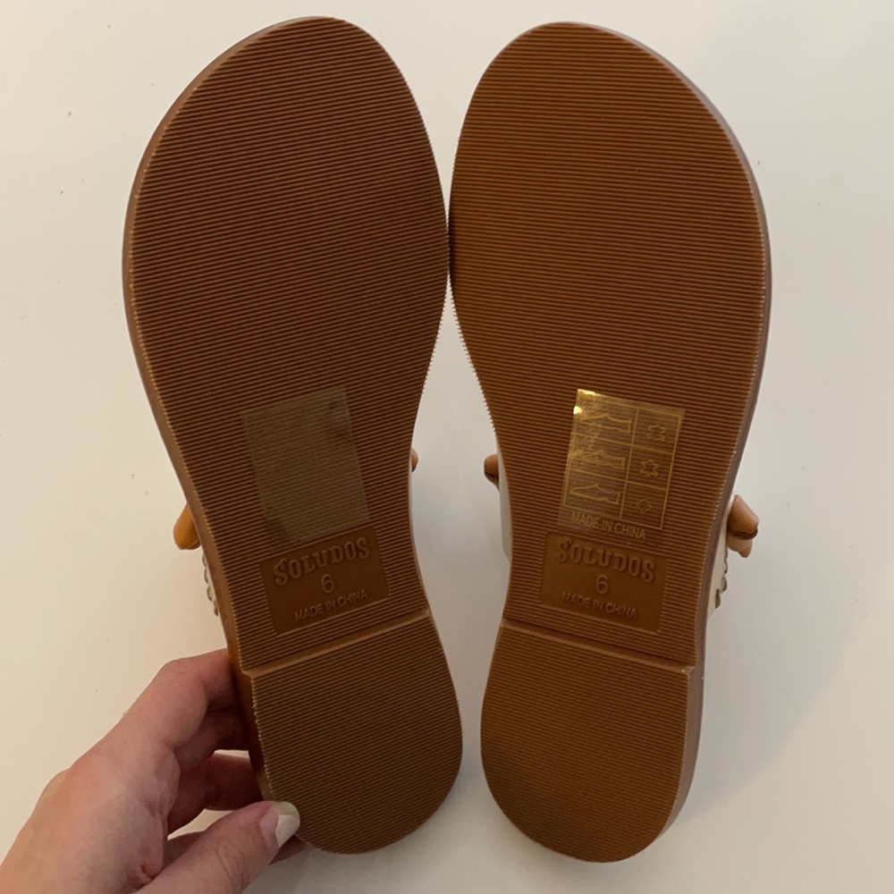 NIB Soludos Women's Leather Thong Sandals - Picture 4 of 9